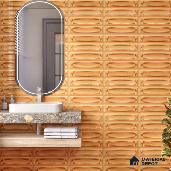 Faux Subway  Tile TL 07238 Bali 1003 1 ft x 1 ft Ceramic Glossy Finish - 9 mm  | 2 mm Spacer is Mandatory | Please Expect a Slight Variation of Pattern (Sample)